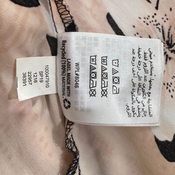 Alfani Women Sz PS Asymmetrical Top Floral Print Crochet Trim Round 3/4 sleeve - Picture 9 of 9